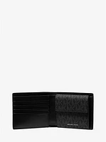 Hudson Leather and Signature Logo Billfold Wallet With Coin Pouch