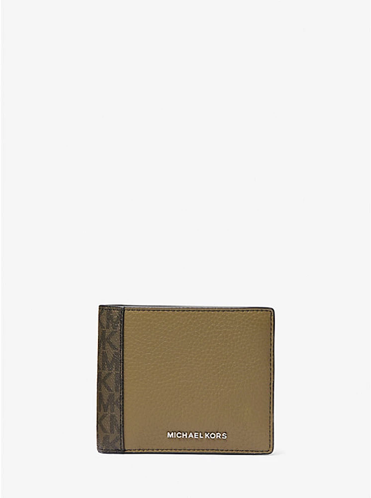 Billetera Hudson de piel con logotipo exclusivo y monedero
