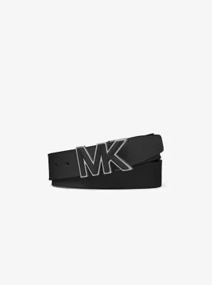 Logo Buckle Leather Belt