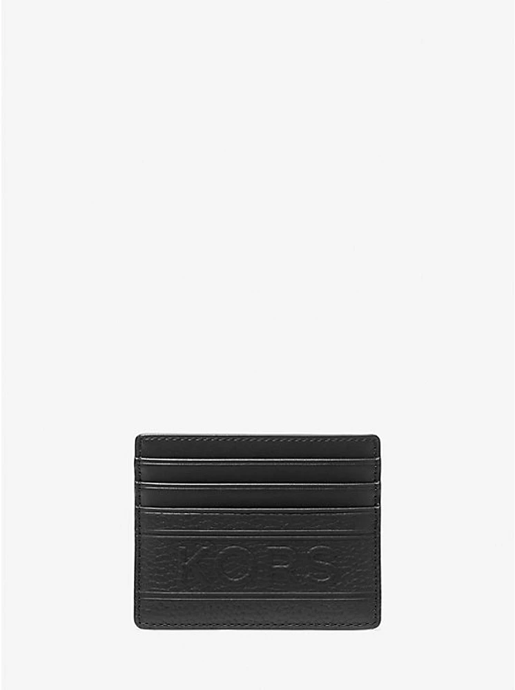 Hudson Embossed Pebbled Leather Tall Card Case