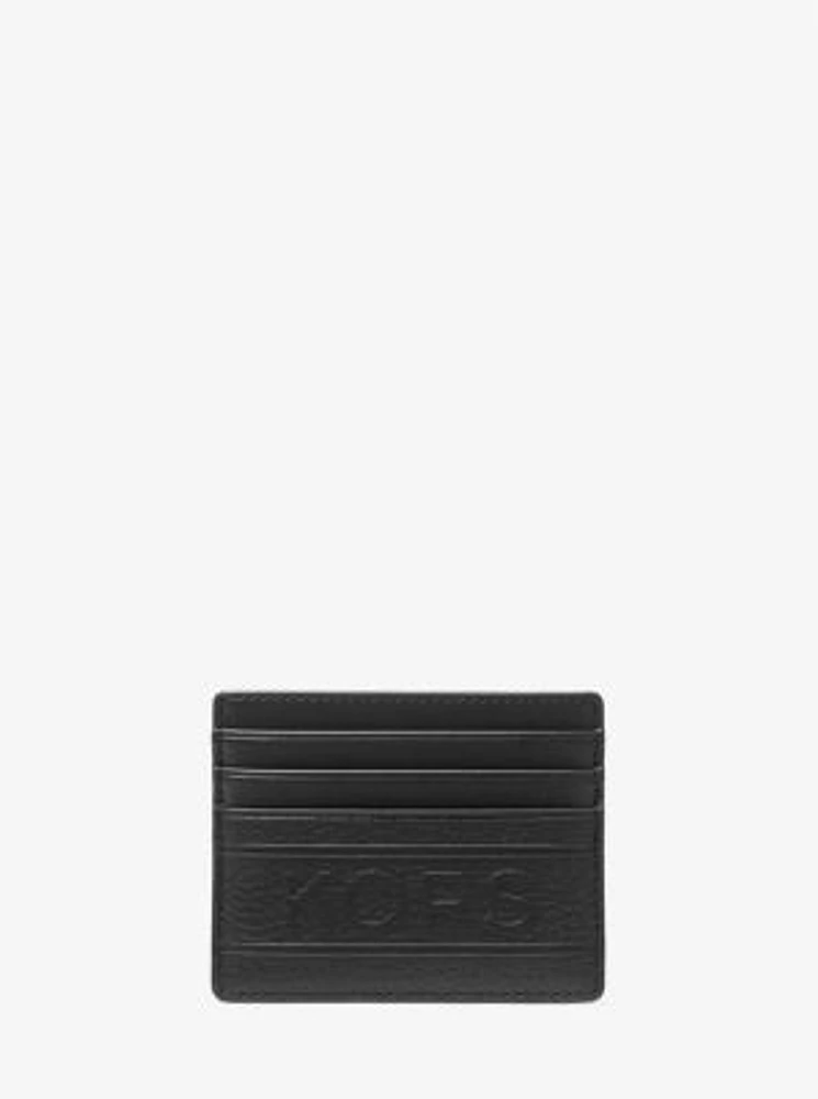 Hudson Embossed Pebbled Leather Tall Card Case