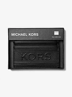 Hudson Embossed Pebbled Leather Tall Card Case