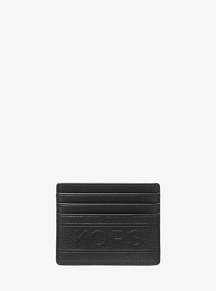 Hudson Embossed Pebbled Leather Tall Card Case