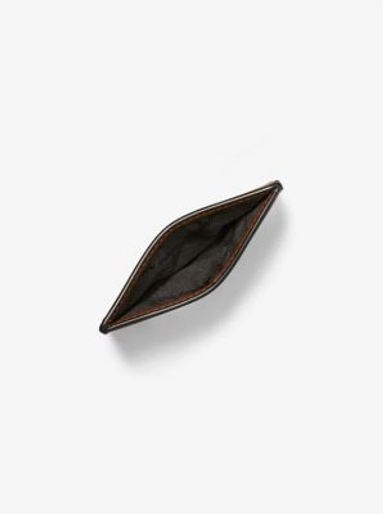 Hudson Embossed Pebbled Leather Tall Card Case