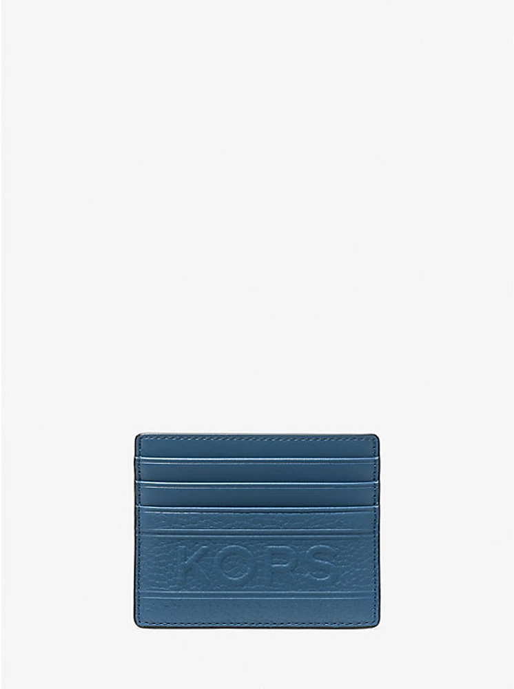 Hudson Embossed Pebbled Leather Tall Card Case