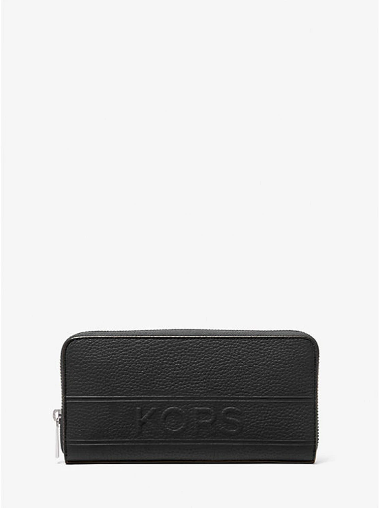 Hudson Pebbled Leather Zip-Around Wallet