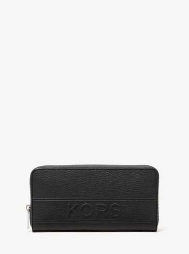 Hudson Pebbled Leather Zip-Around Wallet