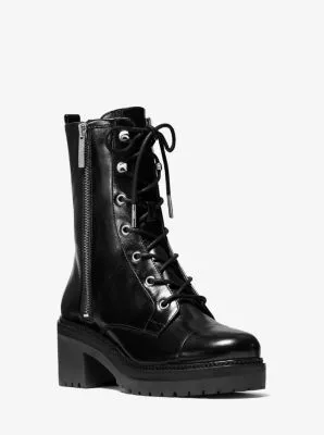 Anaka Crinkled Leather Combat Boot