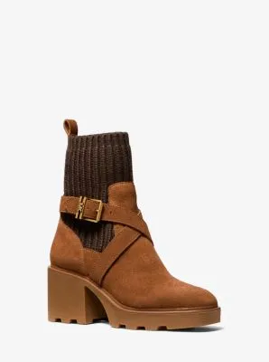 Keisha Suede and Knit Boot