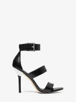 Amal Snake Embossed Leather Sandal