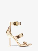 Amal Metallic Snake Embossed Leather Sandal