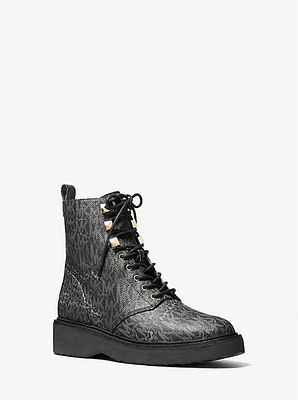 Haskell Animal Print Logo Canvas Boot