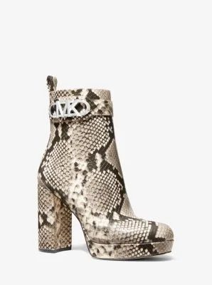 Parker Snake Embossed Faux Leather Platform Boot