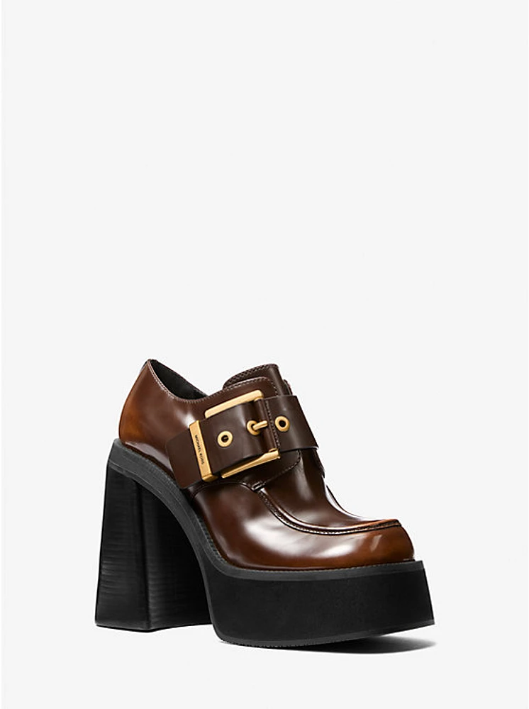 Colby Burnished Leather Platform Loafer