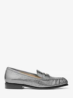 Carlson Crackled Metallic Leather Loafer