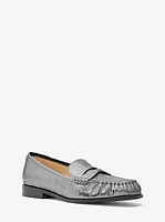 Carlson Crackled Metallic Leather Loafer