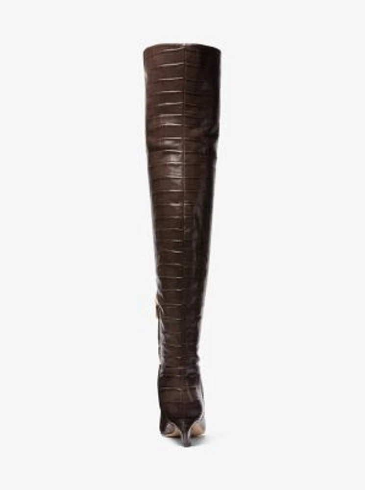 Cosmo Crocodile Embossed Leather Boot