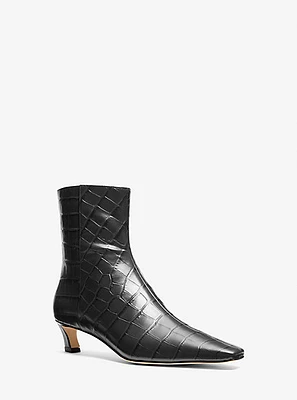Cosmo Crocodile Embossed Leather Boot