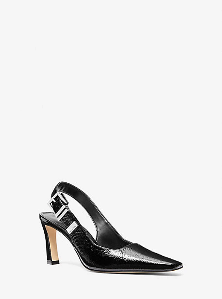 Darrington Crackled Patent Leather Slingback Pump