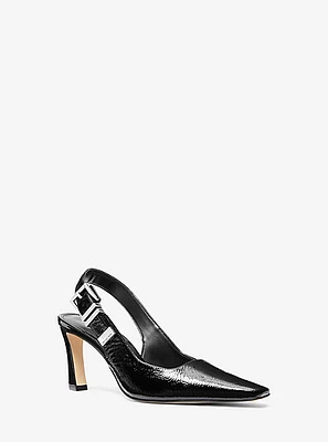 Darrington Crackled Patent Leather Slingback Pump