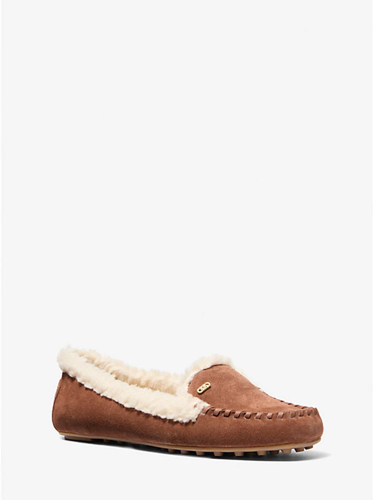 Eve Suede and Faux Shearling Moccasin