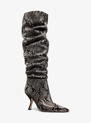 Luna Snake Embossed Leather Boot