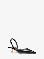 Luna Leather Slingback Kitten Pump