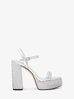 Laci Embellished Metallic Leather Platform Sandal