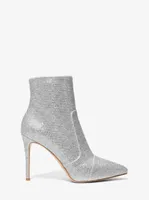 Rue Embellished Glitter Chain-Mesh Ankle Boot