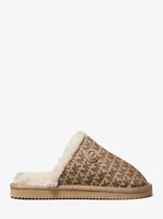 Janis Faux Fur-Lined Logo Jacquard Slipper