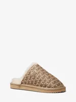 Janis Faux Fur-Lined Logo Jacquard Slipper