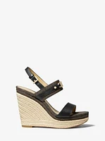 Farrah Leather Wedge Sandal
