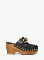 Scarlett Embellished Leather Platform Clog