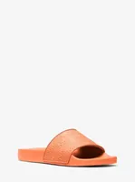 Gilmore Logo Embossed Faux Leather Slide Sandal