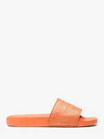 Gilmore Logo Embossed Faux Leather Slide Sandal