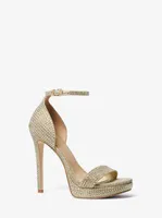 Jordyn Embellished Glitter Chain Mesh Platform Sandal