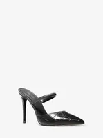 Jessa Crocodile Embossed Leather Mule