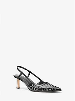 Alora Grommeted Leather Slingback Pump