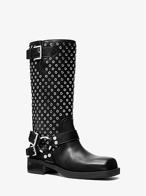 Crosby Grommeted Leather Moto Boot