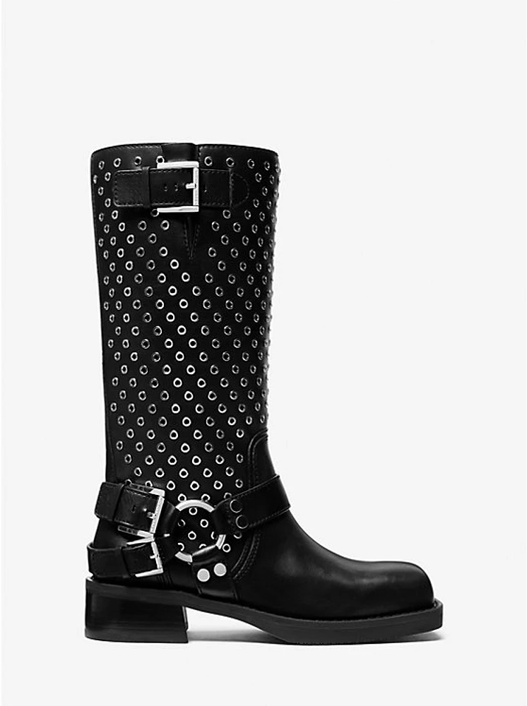 Crosby Grommeted Leather Moto Boot