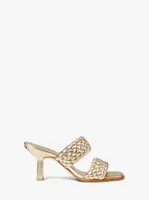 Amelia Metallic Braided Faux Leather Mule