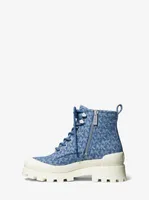 Payton Denim Jacquard Combat Boot