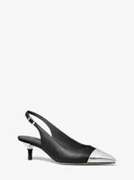 Kadence Leather Cap-Toe Slingback Mid Pump