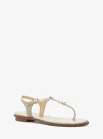 Mallory Glitter Chain-Mesh T-Strap Sandal