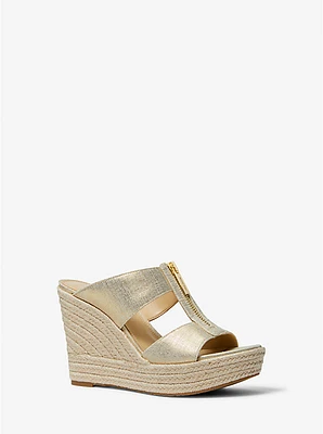 Bradley Metallic Canvas Wedge Sandal