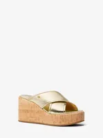 Cary Metallic Leather Wedge Sandal