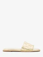 Hayworth Woven Metallic Leather Slide Sandal