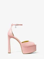 Martina Leather Peep-Toe Platform Pump