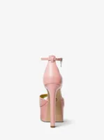 Martina Leather Peep-Toe Platform Pump