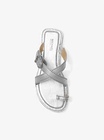 Ashton Metallic Leather Flat Sandal